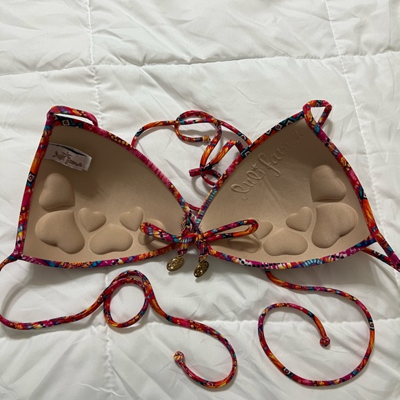 Luli Fama Molded Push Up Bandeau Halter Top Size Medium - Picture 4 of 6